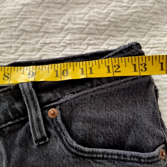 abercrombie and Fitch the dad short high rise crossover waist in black Sz 27/4 - Picture 7 of 9